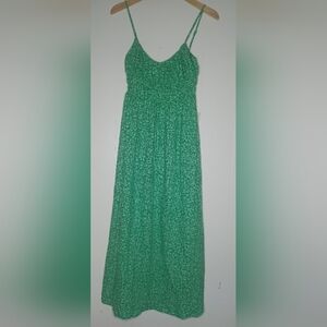 Charles Henry Women's Floral Print Shirred Linen Blend Midi Dress